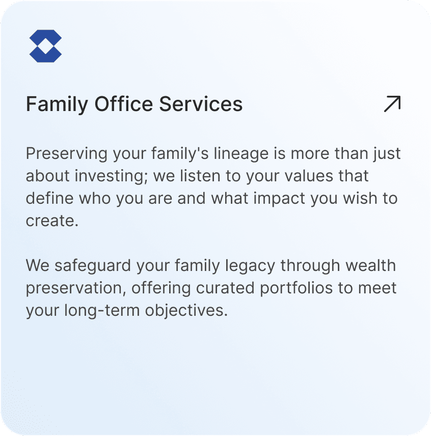 We safeguard your family legacy through wealth preservation, offering curated portfolios