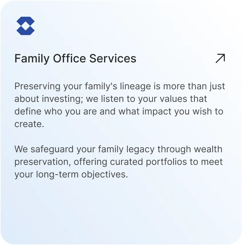We safeguard your family legacy through wealth preservation, offering curated portfolios