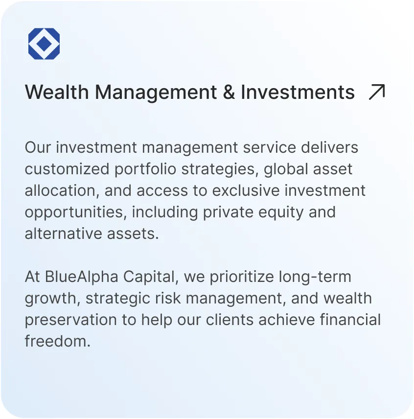 BlueAlpha Capital helps you with Wealth Management & Investments